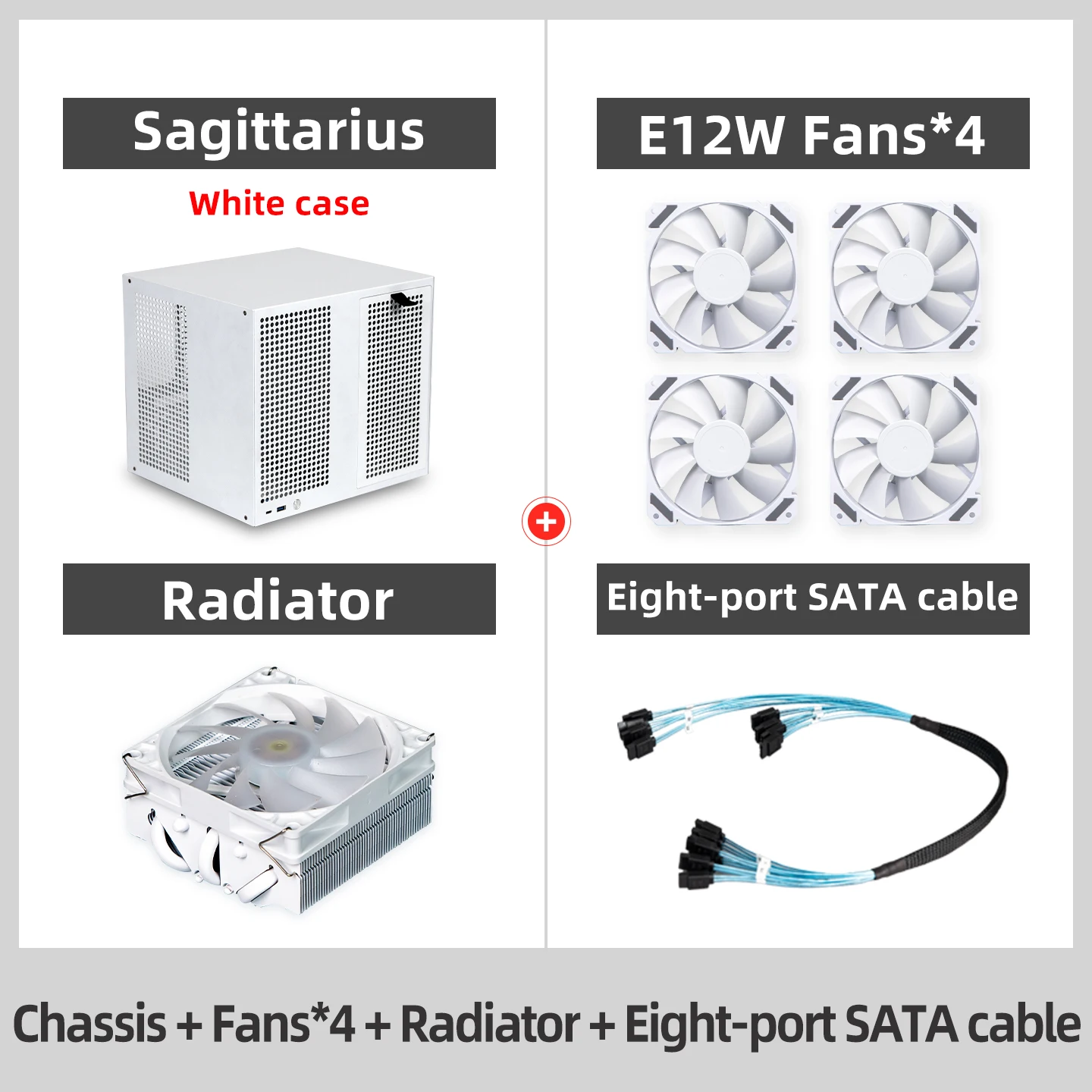 Boogschutter 8-bay positie NAS-computerchassis, SATA/SAS-backplane |   PCLE op volledige hoogte |   MATX-moederbord |   ATX-voeding