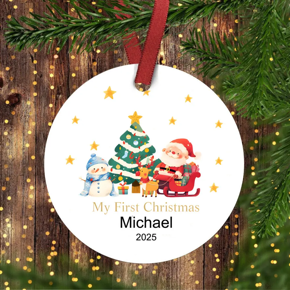 حلي عيد الميلاد الأولى المخصصة للطفل، زينة عيد الميلاد الأولى اللطيفة لحديثي الولادة، تذكار شخصي للأطفال، حلي عيد الميلاد الأول