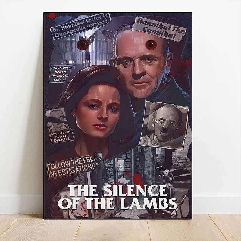 Classical Horror Movie The Silence of The Lambs Posters and Prints Canvas Printing Wall Art Picture for Living Room Home Decor