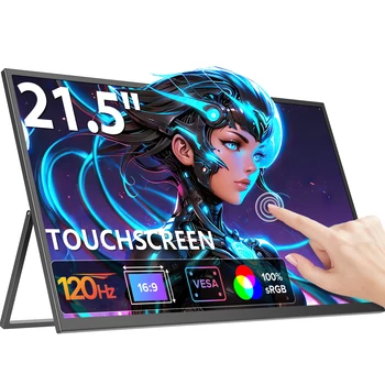 Cdisplay 21.5 インチ ポータブル モニター タッチ スクリーン 120hz 100% sRGB ゲーム トラベル セカンド スクリーン デスクトップ ラップトップ用 VESA マウント HDMI