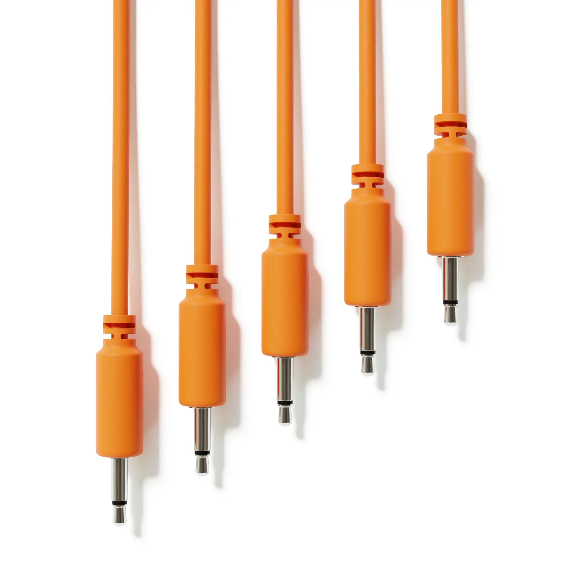 Eurorack Mono Patch Modulaire Kabels - TS 3.5mm 1/8"- Patch Synth Synthesizer - 5-pack 1 Kleur - Oranje Roze