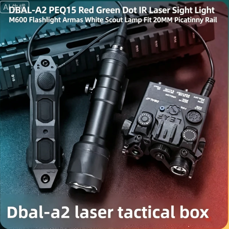 DBAL-A2 PEQ15 Red Green Dot IR Laser Sight  Light M600 Flashlight Armas White Scout Lamp Fit 20MM Picatinny Rail