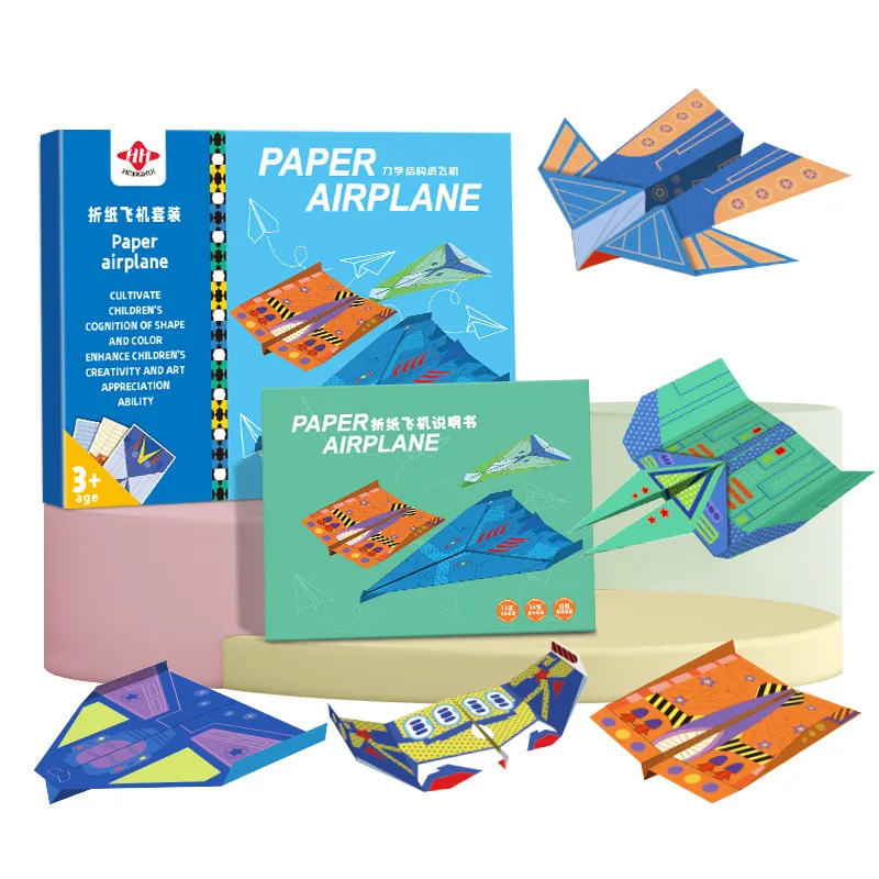 10/36 folhas 3d origami diy papel avião pistola crianças brinquedos educativos kit de artesanato melhorar o pensamento espacial do bebê presentes