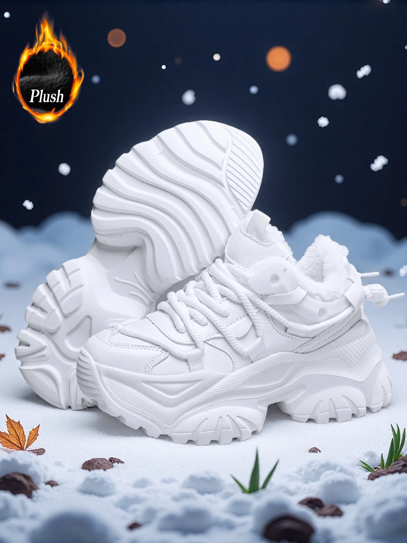 Damen Y2K Sweet-Cool Style Vulkanisierte Schuhe, Leichte Eva-Sneaker mit Dicker Sohle und 7cm Absatzverhöhung, Weiße Freizeitschuhe, Outdoor Ganzjahres Warme Baumwollschuhe – Detail 5