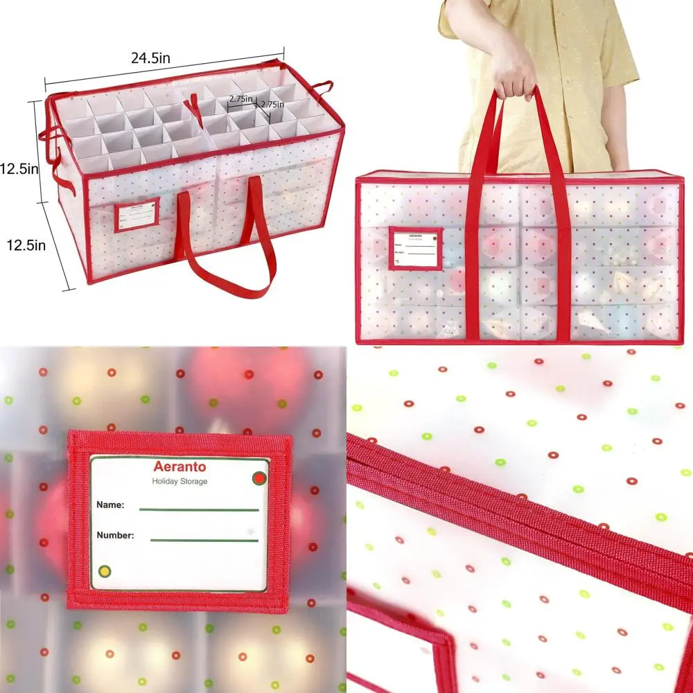 

Компактный ящик для хранения орнаментов с подносами — вмещает украшения 2,75, безопасная двойная молния, пылезащитный органайзер для праздничного декора