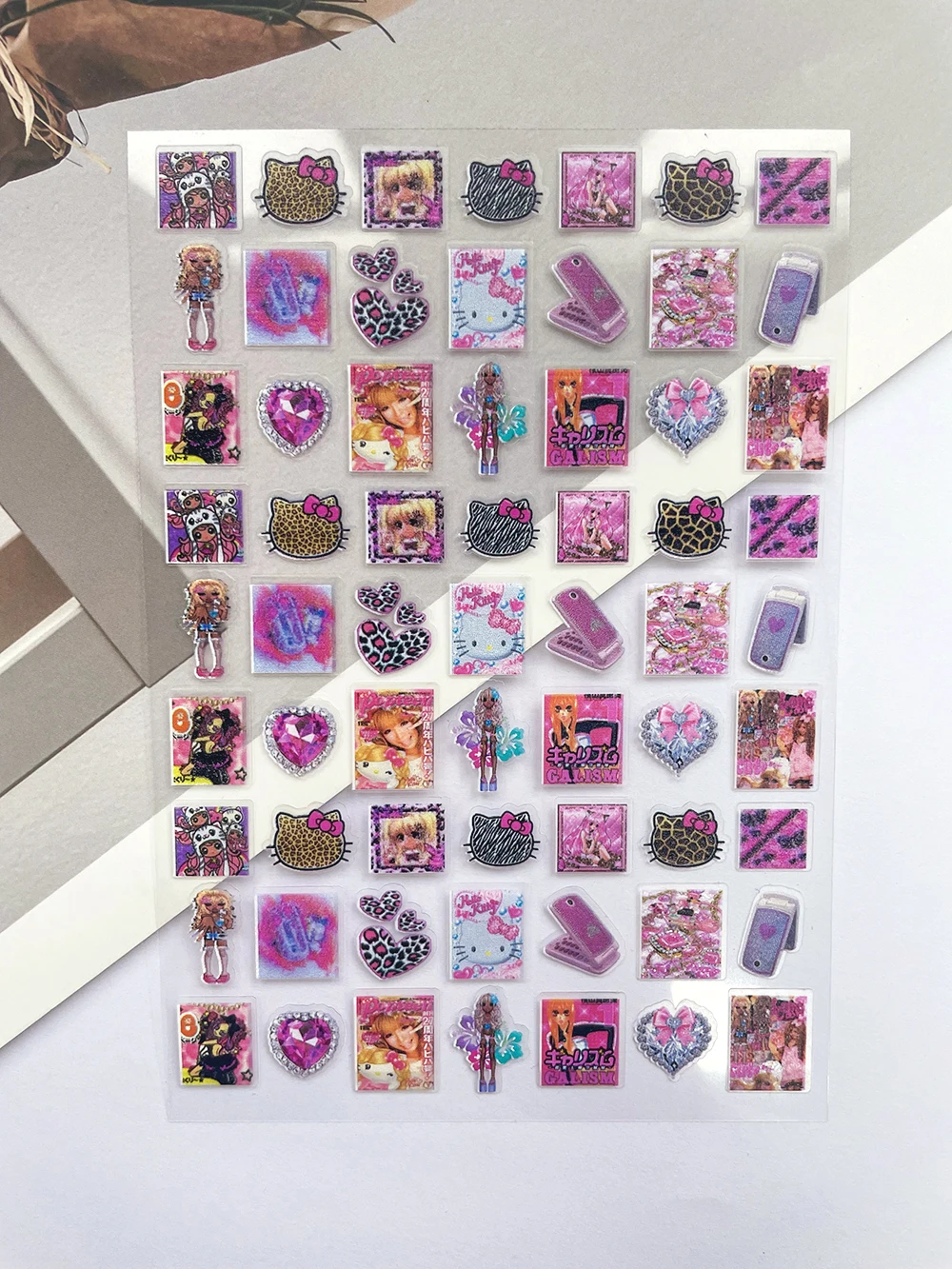 My Melody Hellokitty Pvc Mini Poster Goods Stickers Nail Art Waterproof Diy Phone Case Cup Keyboard Cap Stickers Customizable