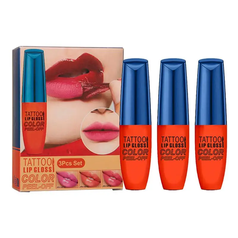 Peel Off Lipstick Peel Off Lip Liner Stain Set Matte tear off Lipstick Quick Drying Lip Stain Kit Lip Makeup dla kobiet