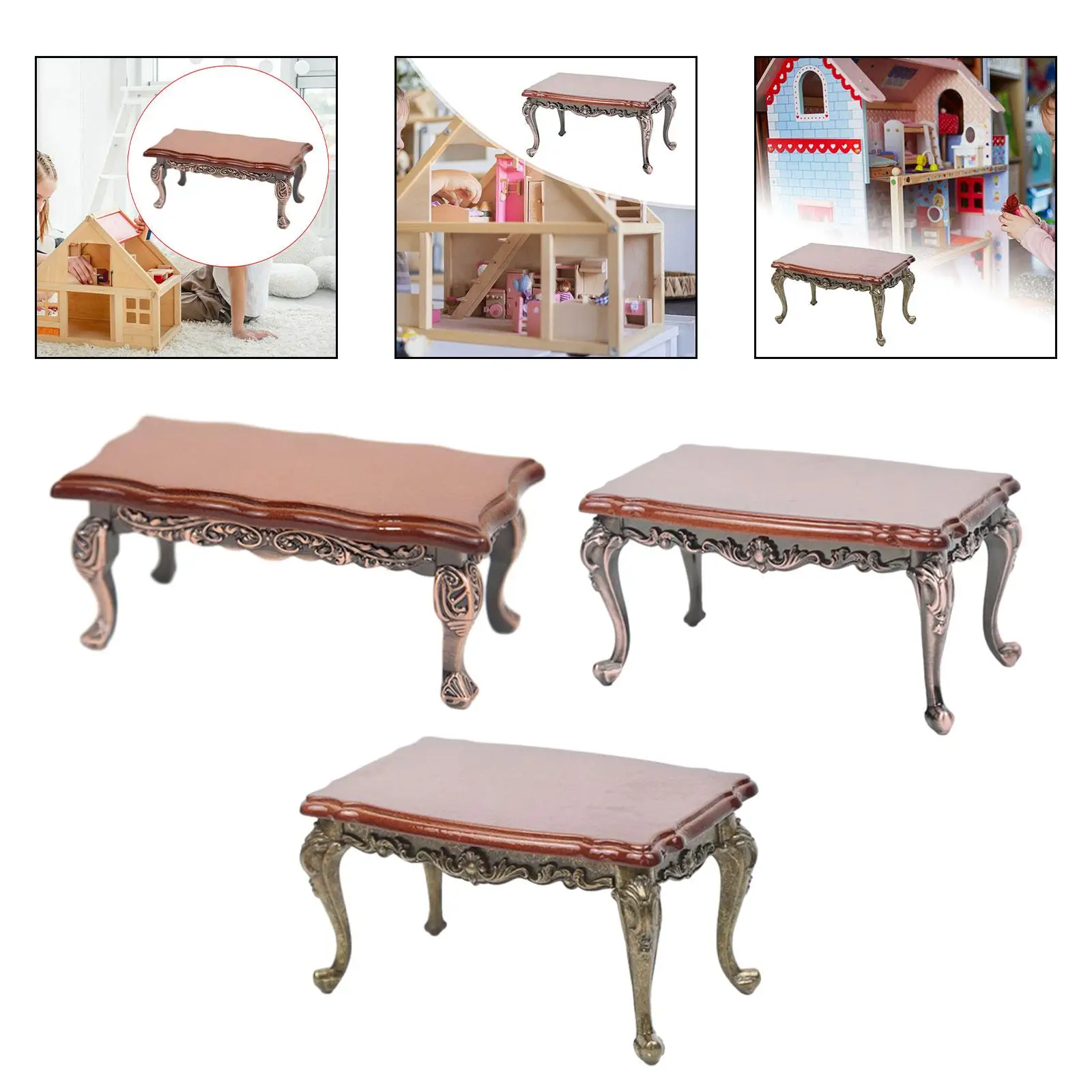 Mini bureau en bois 1:12, meubles miniatures, accessoires de Table, accessoires de poupée jouet