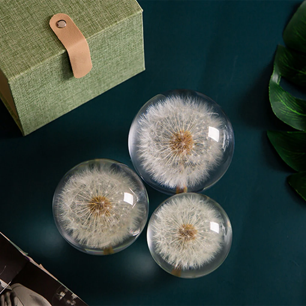 7/8/9cm Dandelions Crystal Ball Music Box Crystal Wishing Ball Birthday Gift Resin Materials Gifts Dandelions Dream Ball Decor