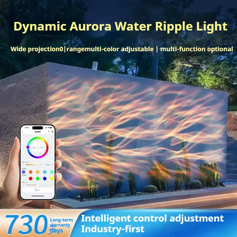 HOT Sale  LED Dynamic Aurora Atmosphere Lighting Wall Light Multicolor Water Ripple Projection Lamp Bar Club Background Stage