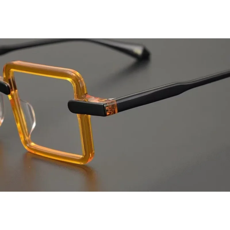 ヴィンテージアセテートスクエア近視メガネブルーライトカット眼鏡処方箋対応光学眼鏡