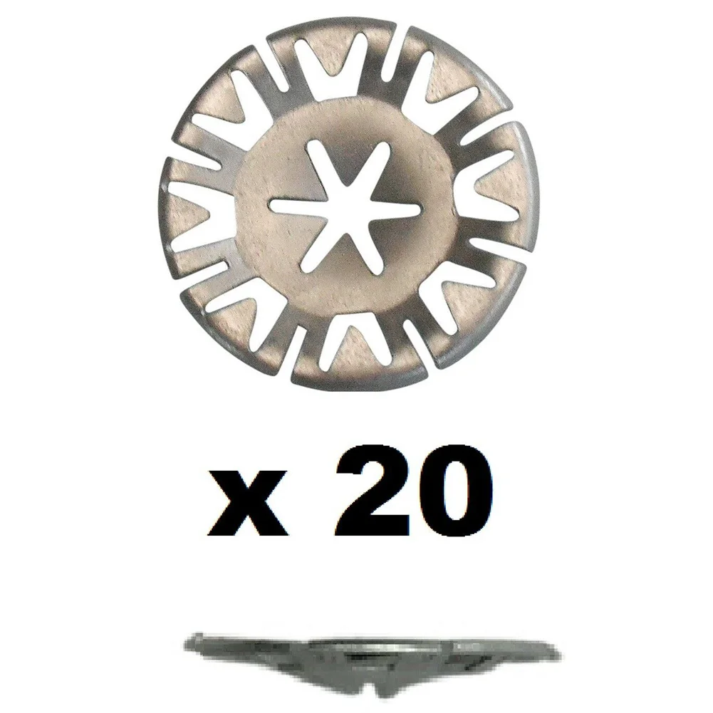 20PCS Undertray Exhaust Heat Shield Metal Spring Washer Fixing Clip Nut N90-796-501 Fixing Clip For INSULATING METAL CLAMP