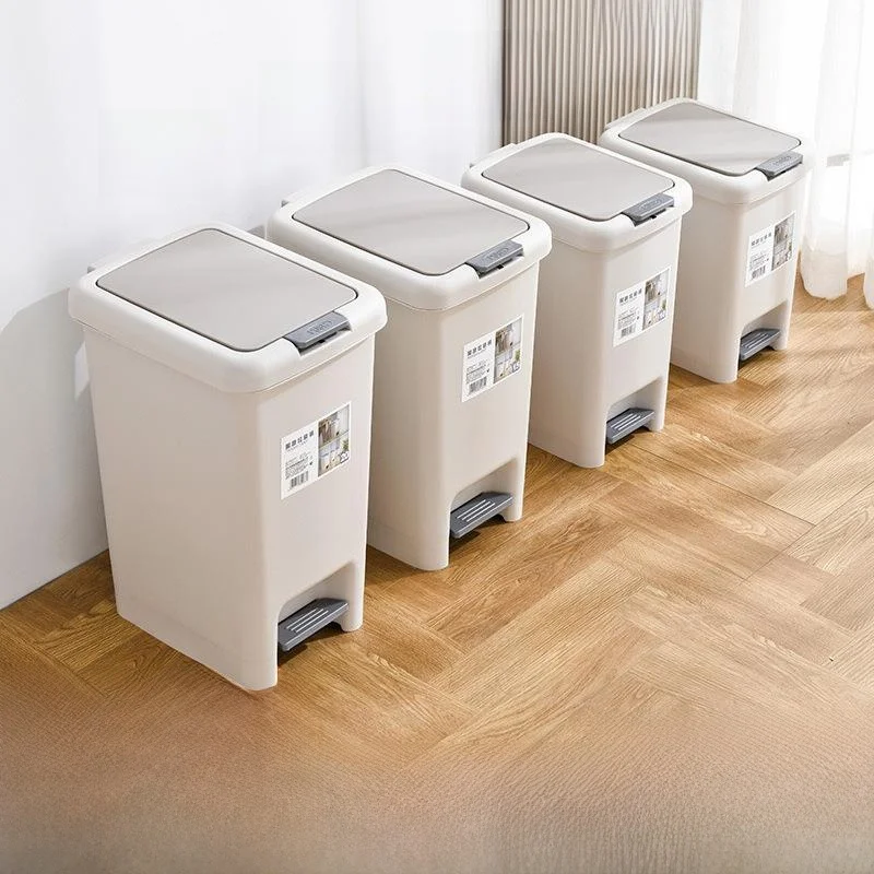 

Kitchen Tra Can Large Capaci Thiened Pr Foot Opening Cover Home Use Odor Control Waste Bin Durable Paper Basket