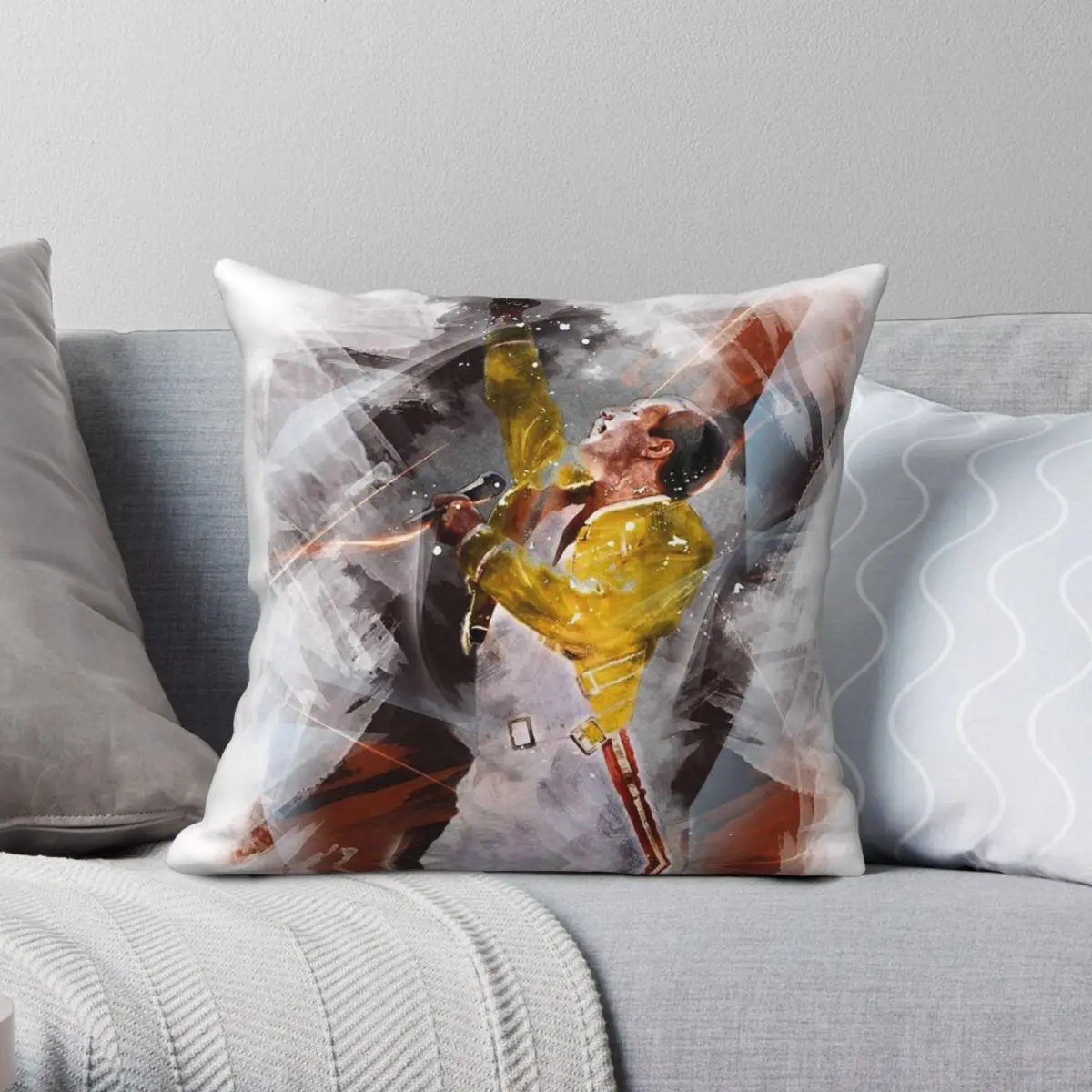 The Vocalist Freddie Mercury Pillowcase Polyester Linen Velvet Creative Zip Decor Throw Pillow Case Home Cushion Cover