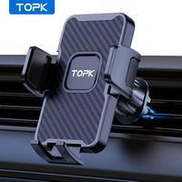 Car Phone Holder Mount,TOPK Upgrade Auto Locking Universal Phone Stand Holder with Hook Clip for Car Air Vent for iPhone Samsung