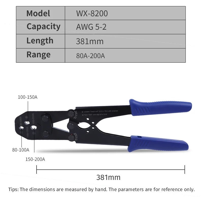 Crimping Tools Crimp & Cut for Battery Lugs and Open Barrel Crimping Tool Cylinder Plugs Work with Wire 4-30 mm2