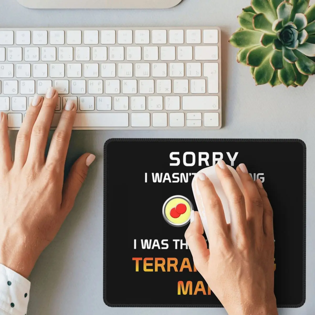 Focused Terraforming Mars Player Mouse Pad Computer Keyboard Mouse Mat Gamer PC Laptop Desk Mat Office Accessories Table Mats