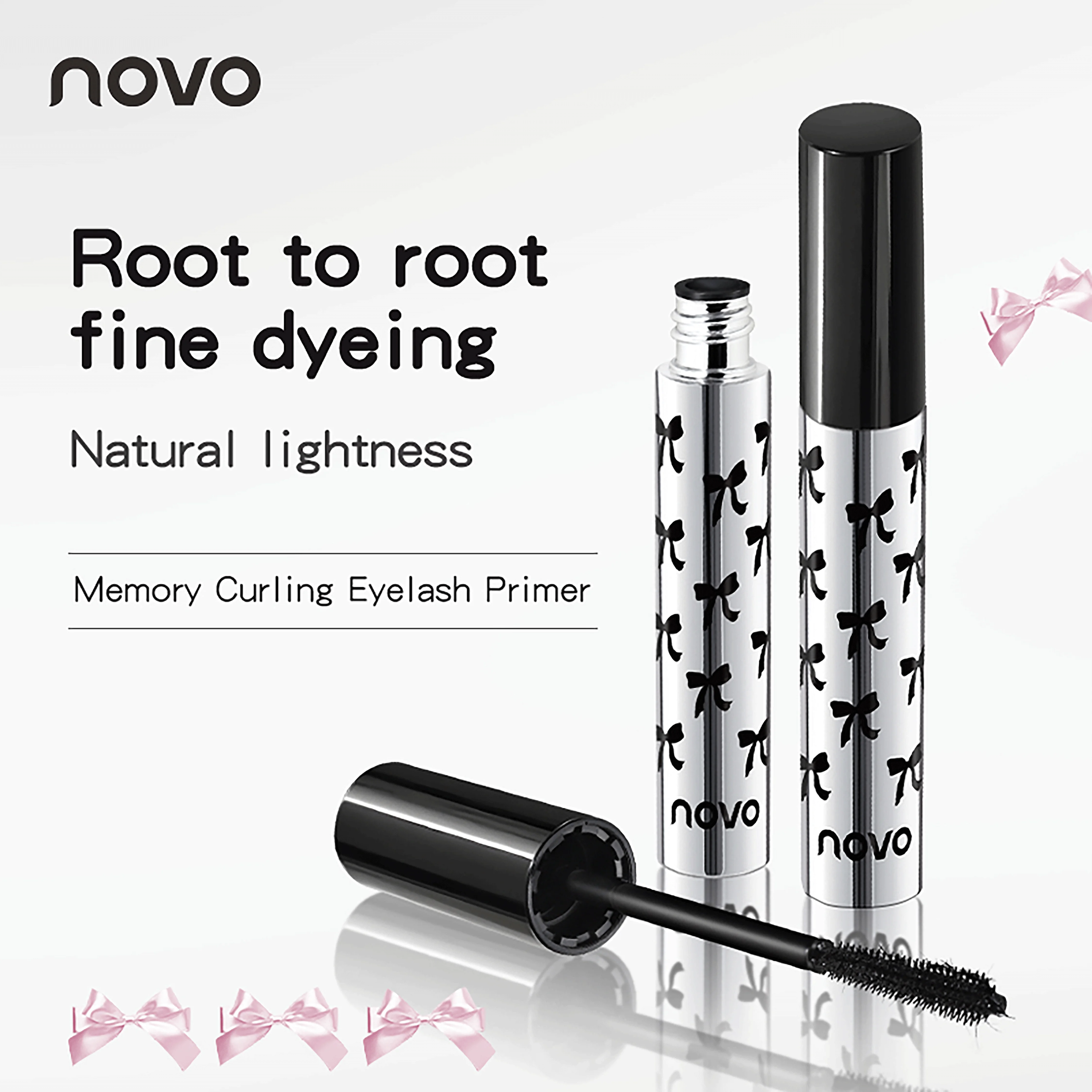 NOVO Waterdichte en zweetbestendige mascara, verlenging zonder klonteren, volume geven en krullen, veegvast.