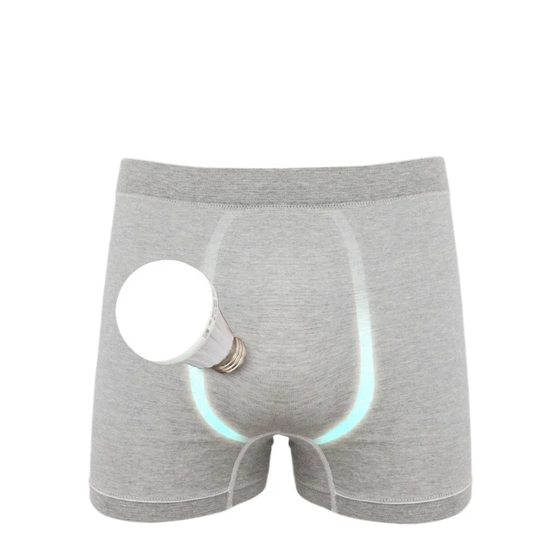 Men's Bamboo Charcoal Boxer Functional Panties Seamless Integrated Silver Fiber Conductive Lighting Middle-aged and Elderly