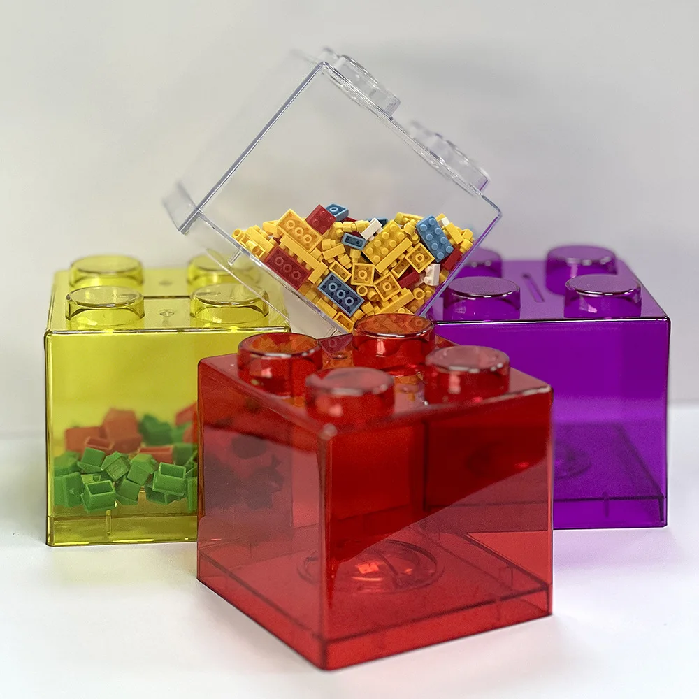 Money Box Building Block Saving Box Transparent Plastic Blocks Piggy Bank Coin Storage Case Kid Toy Gift Change Boxes Home Decor