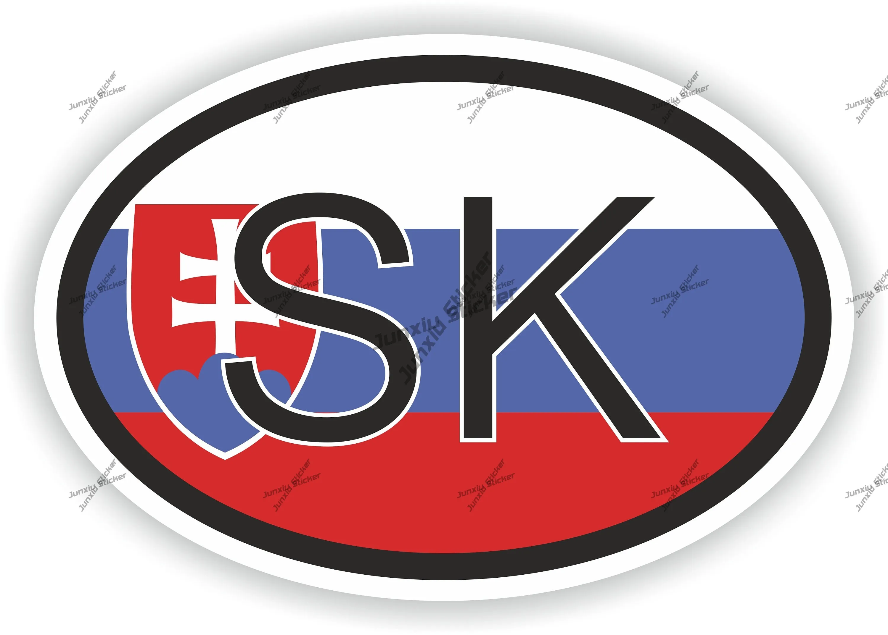 

Slovakia Sk Country Code Oval Flag Sticker Cover Scratches Decoration Accessories For The Car Gadgets Camper Laptop Speedboat