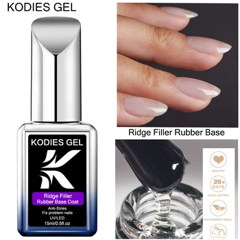 KODIES GEL Ridge Filler Rubber Base Coat Gel Nagellak Semi Permanente UV/LED Zelfnivellerende Nagel Verdikking Basis gel Vernis