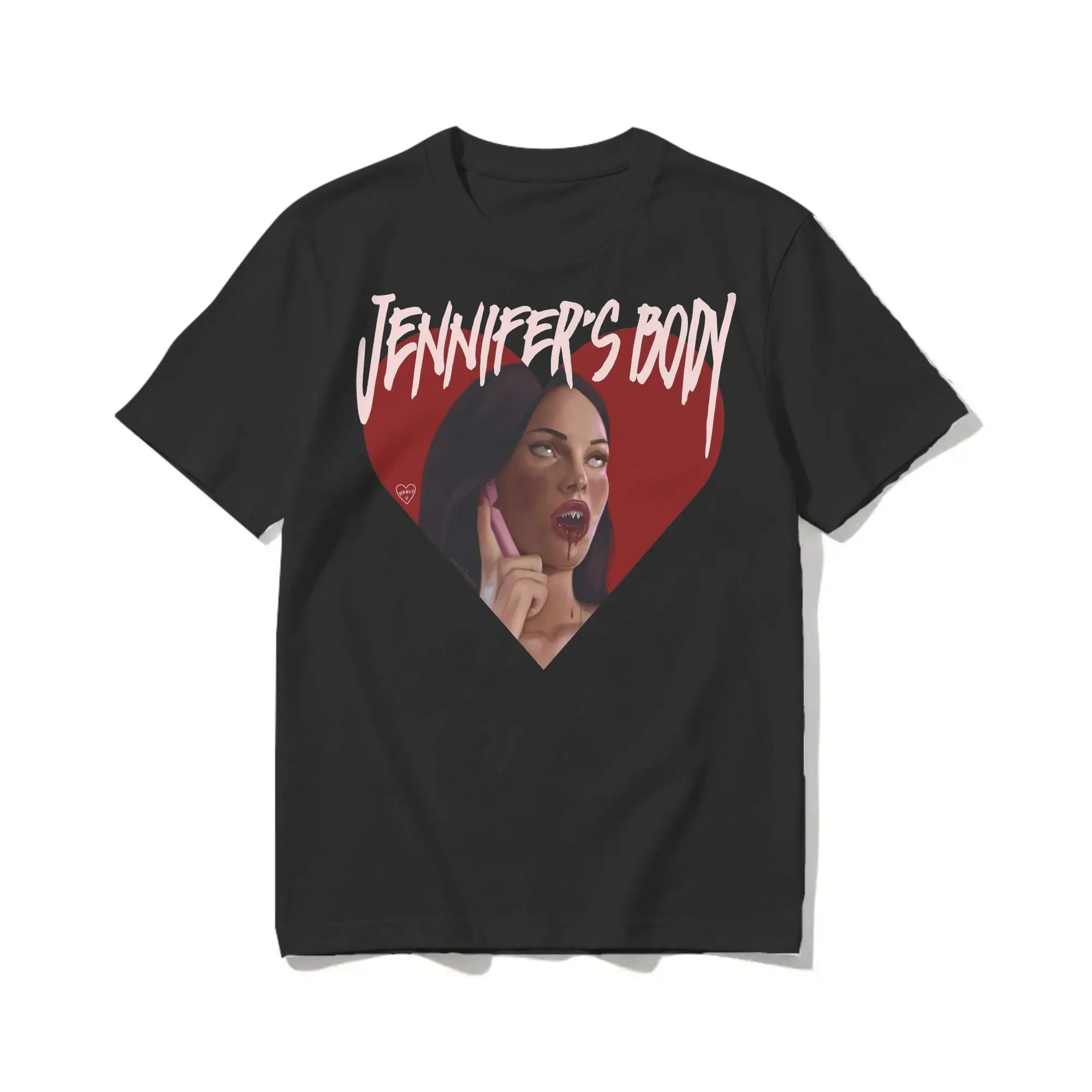 Men Women Jennifer's Body Heart Jennifer Check ! ORIGINAL T Shirt  Cotton Clothes Vintage O Neck Tee Shirt Printed T-Shirt