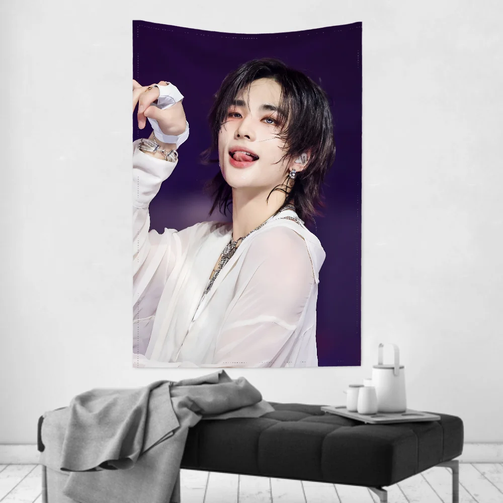 Hyunjin Wandteppich, Raumdekoration, Wandtuch, Party, hängender Hintergrund, Raumdekoration, Babyzimmer