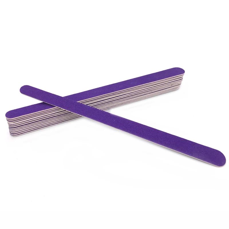 20Pcs/Lot Double Sided Thin Nail Files Rose Blue Purple Sandpaper Small Files 180 Grit Wooden Round File Care Nails Beauty Tools