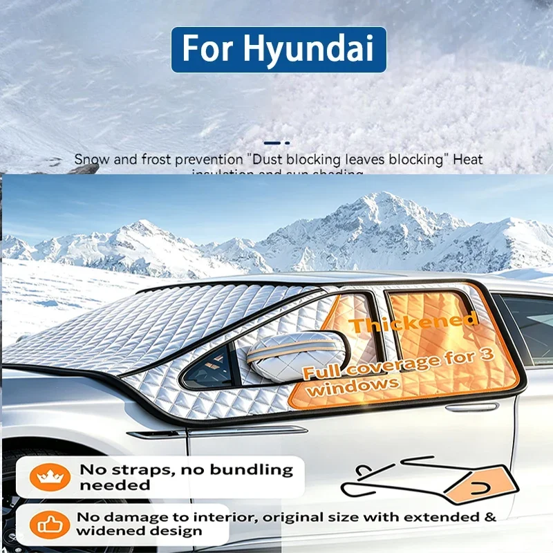 For Hyundai Santa Fe Tucson NEXO NX4 Atos Solaris Prime Car Front Windshield Sunshade Prevention Snow Shield Waterproof Cover