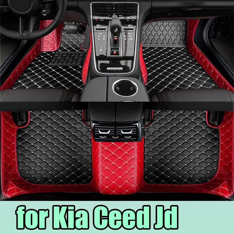 Car Floor Mat For Kia Ceed Jd 2014 2015 2016 2017 2018 2019 2020 Man Non-Slip Luxury Woman Foot Pad Auto Interior Rugs Accessory