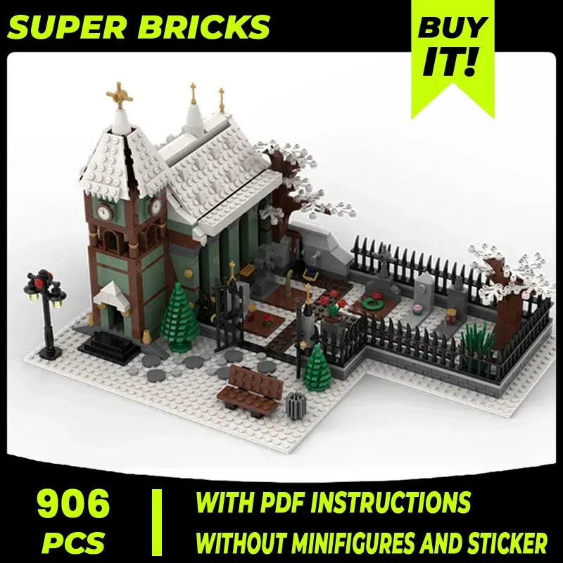 

Modular Street View Model Moc Building Bricks Winter Village Church Technology Blocks Gifts Christmas Toys DIY Sets Assembly