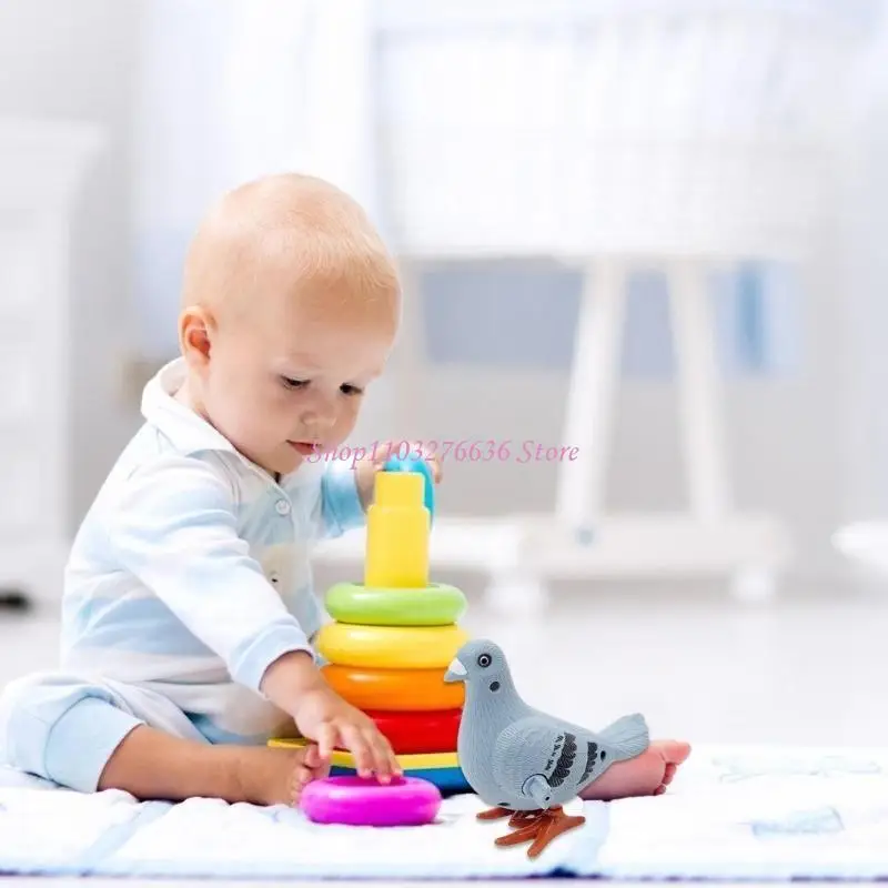 R6FD 4pcs 점프 비둘기 장난감 교육 시계 새 어린이 방 장식