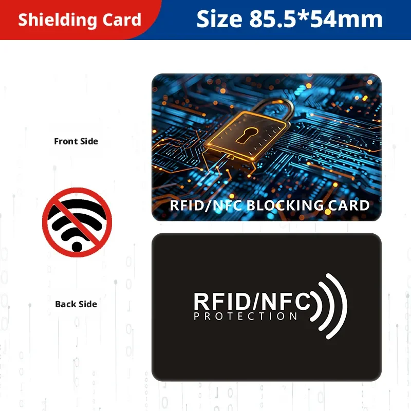 5-Pack RFID Blocking Card |       Wallet NFC Anti-Theft Protector, Secure Credit Debit Card, ID & Passport from Scan Skimming