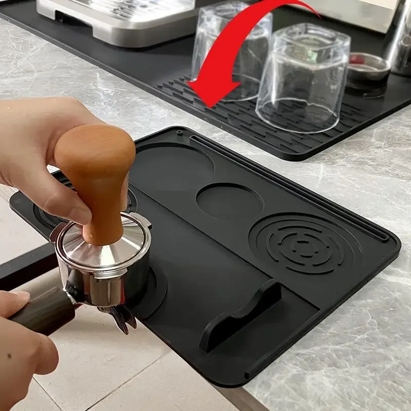 Coffee Tamping Mat Silicone Non Slip Holder Pad Coffee Press Cushion Tool Tamp Station Mat Coffee Accessory for Home and Cafe