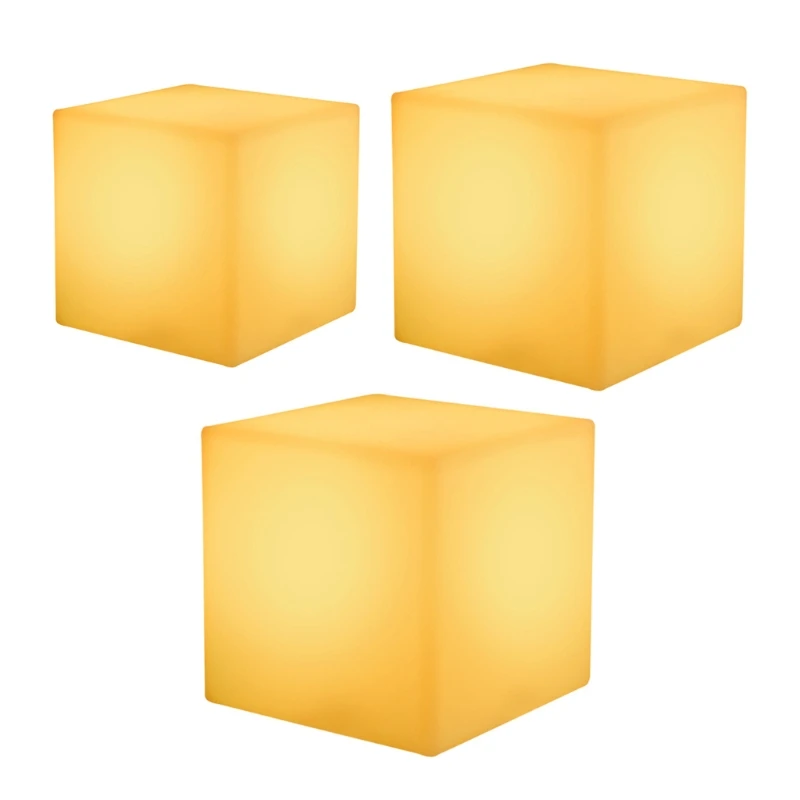 Glowing Cube Square Stool LED Light Cube for Seat Chair Waterproof Rechargeable Lighting Sitting Stool Multipurpose Ligh