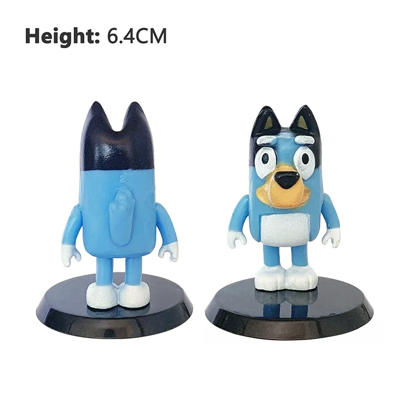 Bluey And Bingo Family Series Anime Action Figure Coco Muffin Dolls Model Mini PVC Ornaments Kids Toys Birthday Decoration Gifts