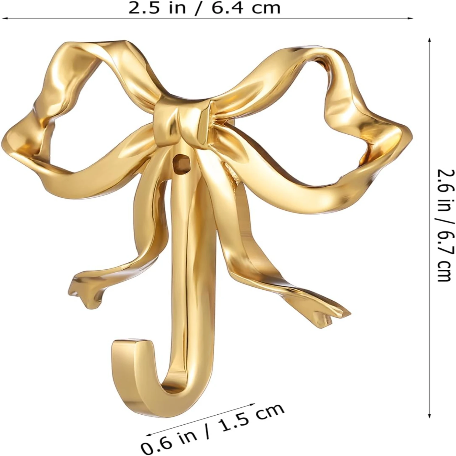 القوس للجدار الزخرفية Bowknot معطف الذهب جدار الوتد القوس شنقا منشفة النحاس القوس ل (.62X3.54X0.79in، الذهب)