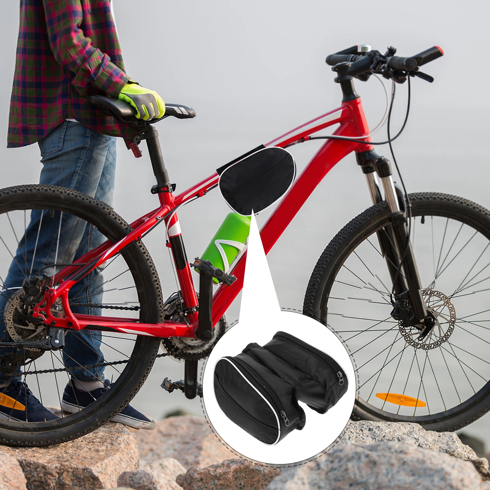 

Universal Bike Frame Bag For Mountain Road Bikes Large Capacity Waterproof Lightweight Durable Organizer Saddle Bag Quick
