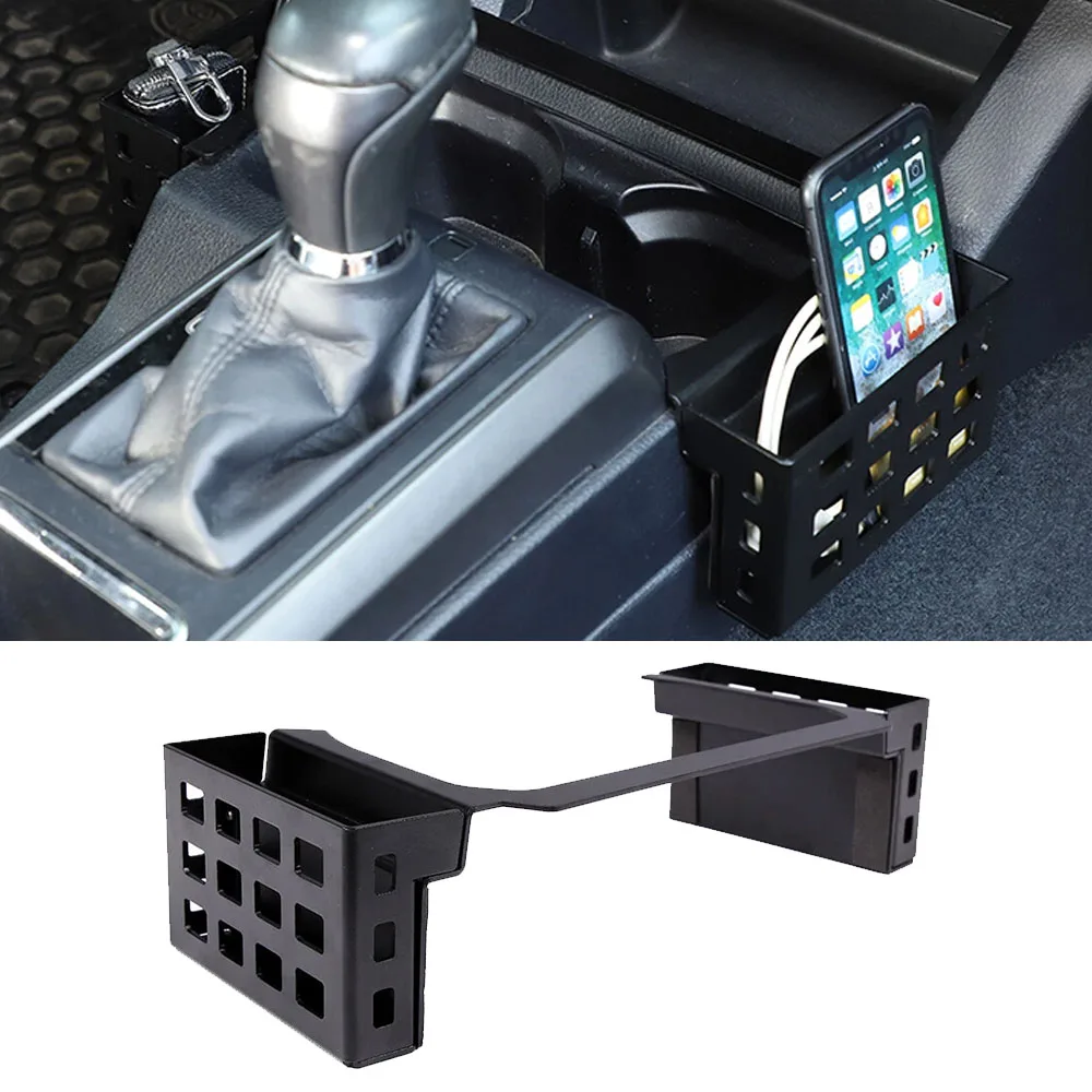 

Car Center Console Gears Storage Box Two Baskets Black Aluminum Alloy Interior Accessories For Tacoma 2016 2017 2018 2019-2022