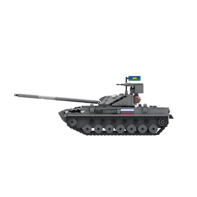 Tank Ringan Militer Rusia 2S25M MOC Blok Bangunan Kendaraan Lapis Baja Batu Bata Teknologi Tinggi Mainan Anak Laki-laki Puzzle Set Kolektor Mainan