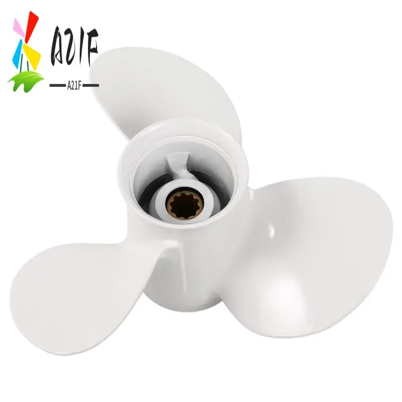 

A21F-664-45949-02-El Marine Boat Outboard Propeller 9 7/8 X 13 For Yamaha 20-30Hp Right-Hand Rotation 3 Blades White
