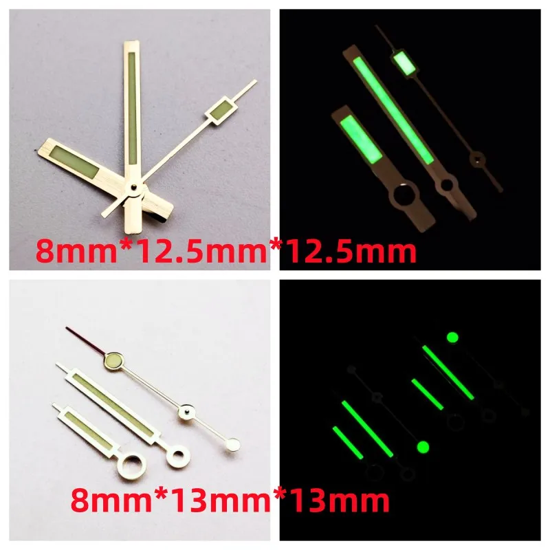 

Modified Watch Accessories Silver Gold Green Luminous Hands 3 Pointer Fits for Seiko NH35 NH36 4R36 Automatic Movement