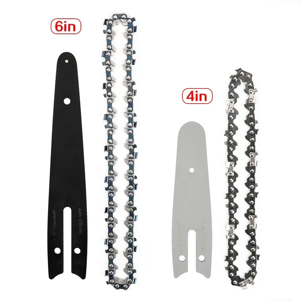 6 inch / 4 inch Chain Guide Electric Chainsaw Chains / Guide For Logging Pruning Tree Woodworking Tools Electric saw Accessories
