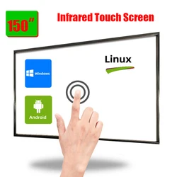 Finger Touch Multi-touch School Smart Board 150 Inches Interactive Digital Whiteboard Projection Screen Educational Equipment