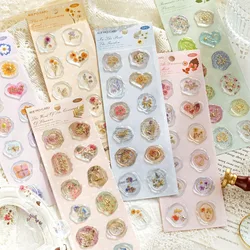 12pcs Aesthetic Wax Stamp Sticker for Kids Retro European Style Floral Series Scrapbook Sticker DIY Decor Envelope Seal Sticker