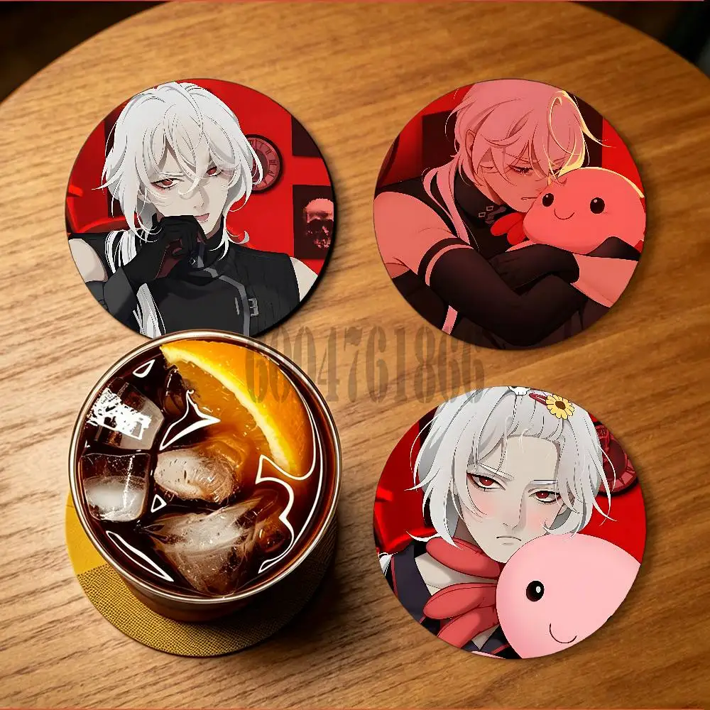 Casper A Date With D-Death Wooden Cup Mat Cappuccino Vodka Juice Water Coaster for Flower Shop