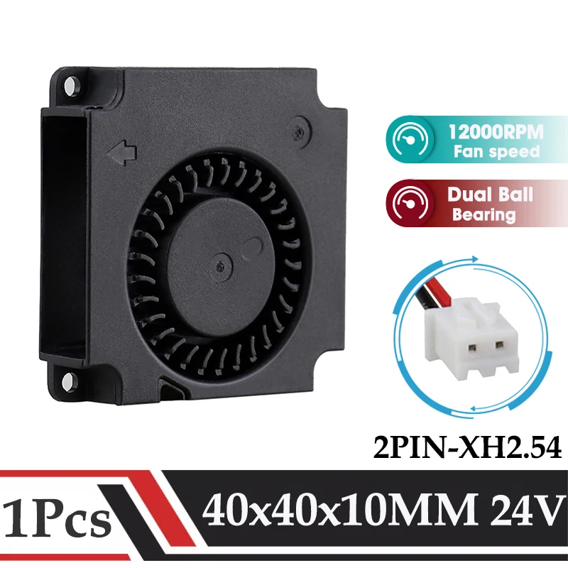 Gdstime DC 24V 40mm 3D Printer Fan 40x40x10MM Dual Ball Turbo Blower Fan 4010 12000RPM High Speed Fan Printer Accessories