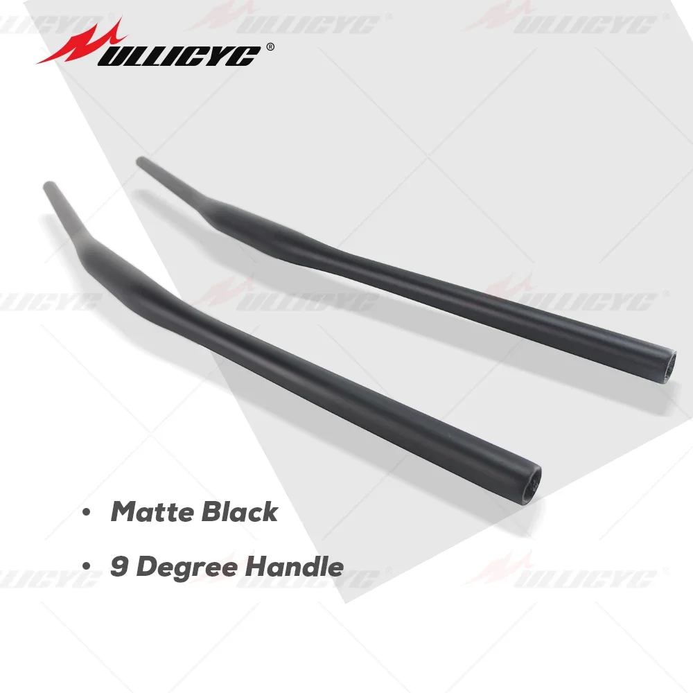 Manillar de Bicicleta de Montaña XC de Fibra de Carbono Completa en Negro Mate, Reforzado 9 ° Manillar Plano para Carreras Todoterreno 580-740mm
