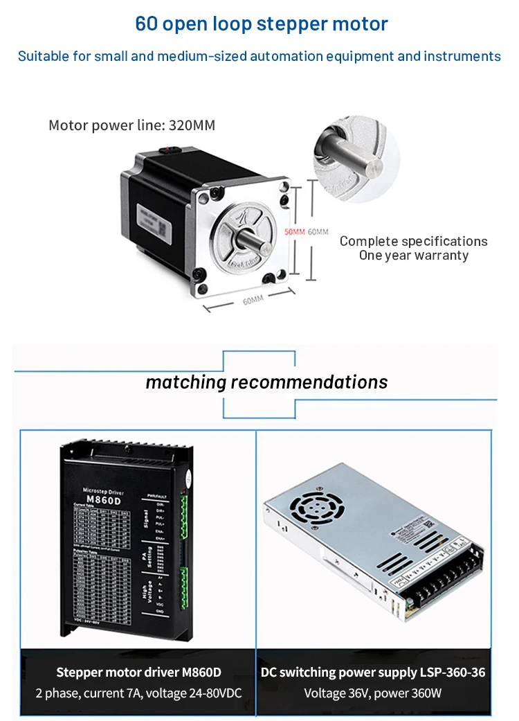 China 60mm Nema 23 24 2.2Nm stepper motor